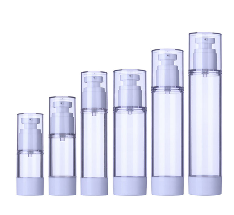 airless pump bottle 30/50g plastic white custom small capacity cosmetic serum lotion airless pump bo