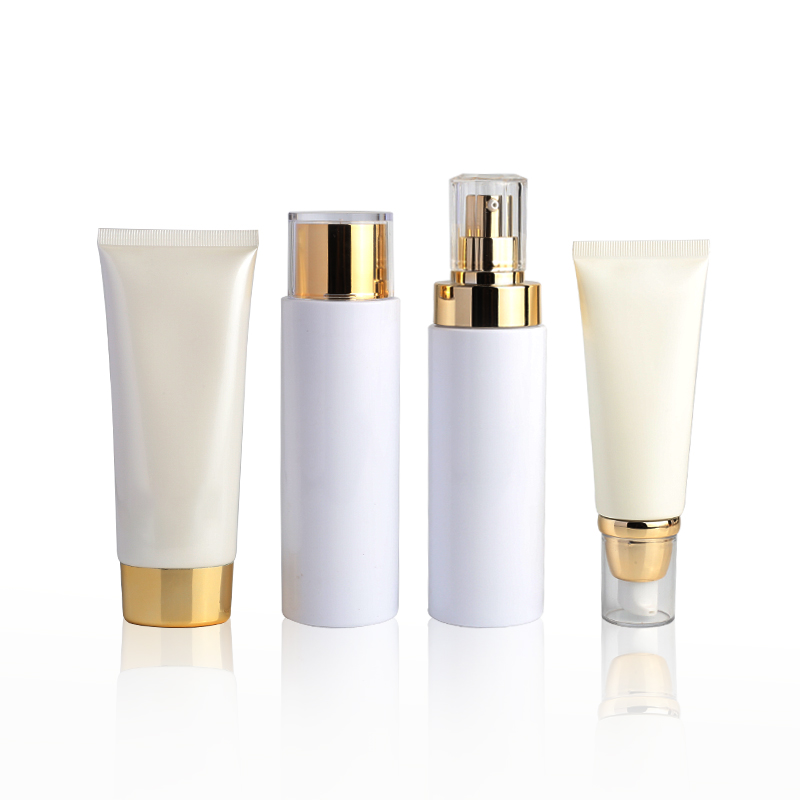 Plastic skincare packaging set cosmetics toner Essence cream packaging bottle eco friendly Luxury pl